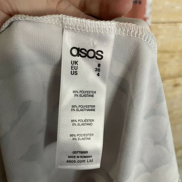 ASOS Dusty Pink Floral Halter Top Ruffle Midi Dress - Size 4/UK 8 - Maternity - Picture 6 of 7